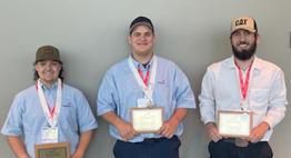 3 winners of skills usa smiling with the awards
