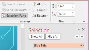 Microsoft PowerPoint Selection Pane Windows Screenshot
