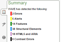 WAVE Summary Screenshot