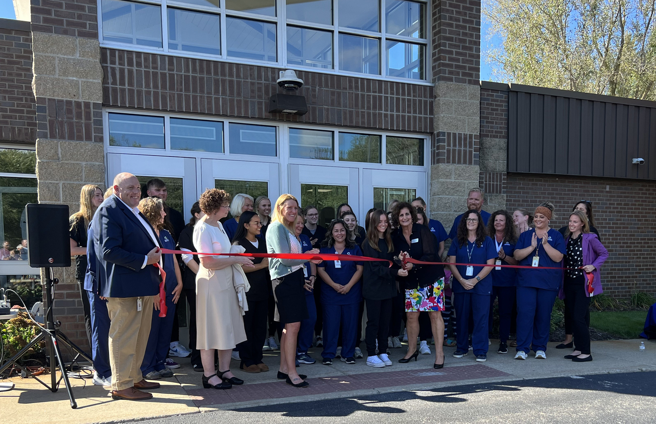 Ribbon Cutting at new CTC building with staff and students